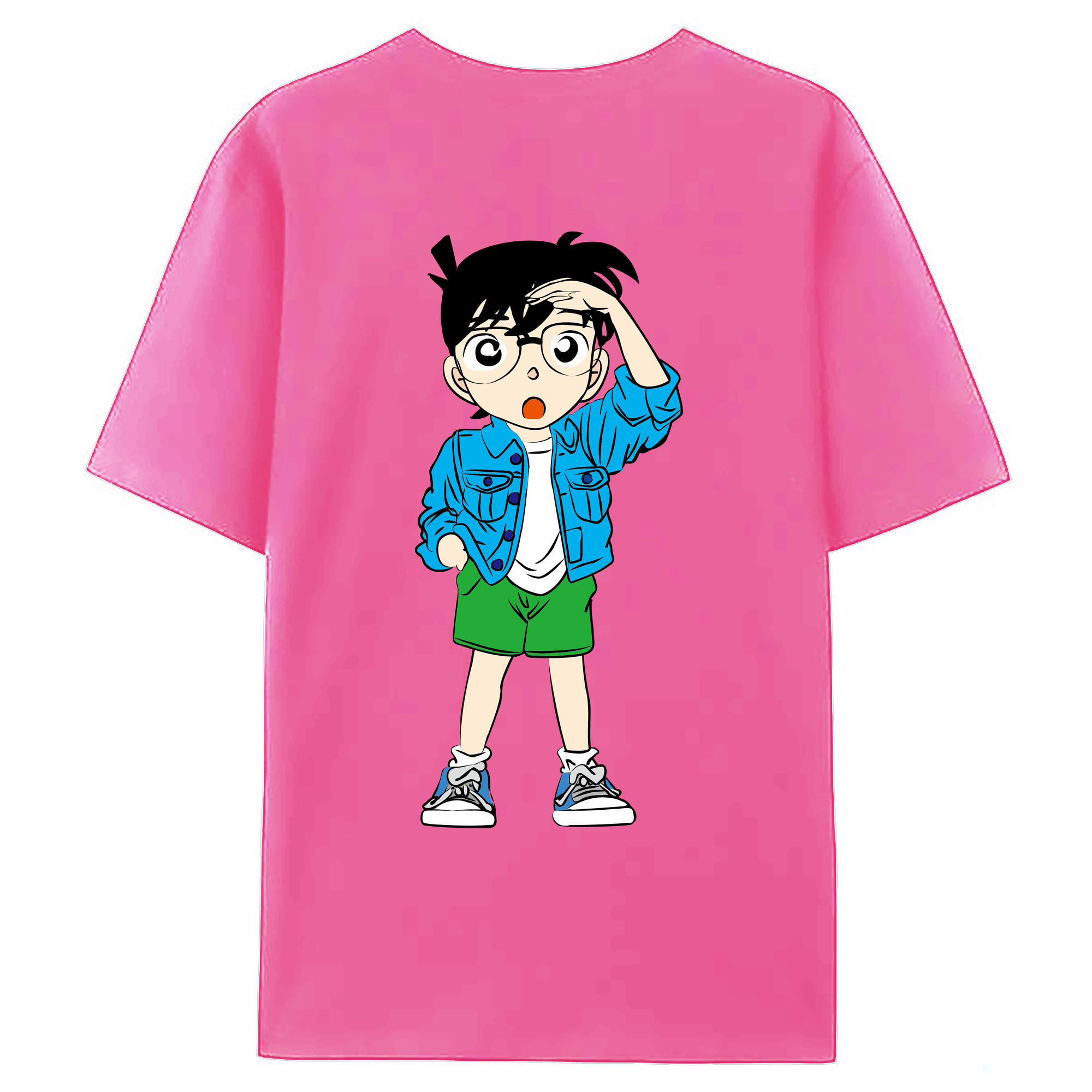 （画像用） 名探偵コナン 江戸川 コナン Detective Conan Conan Edogawa レディース半袖Tシャツ(バックプリント)